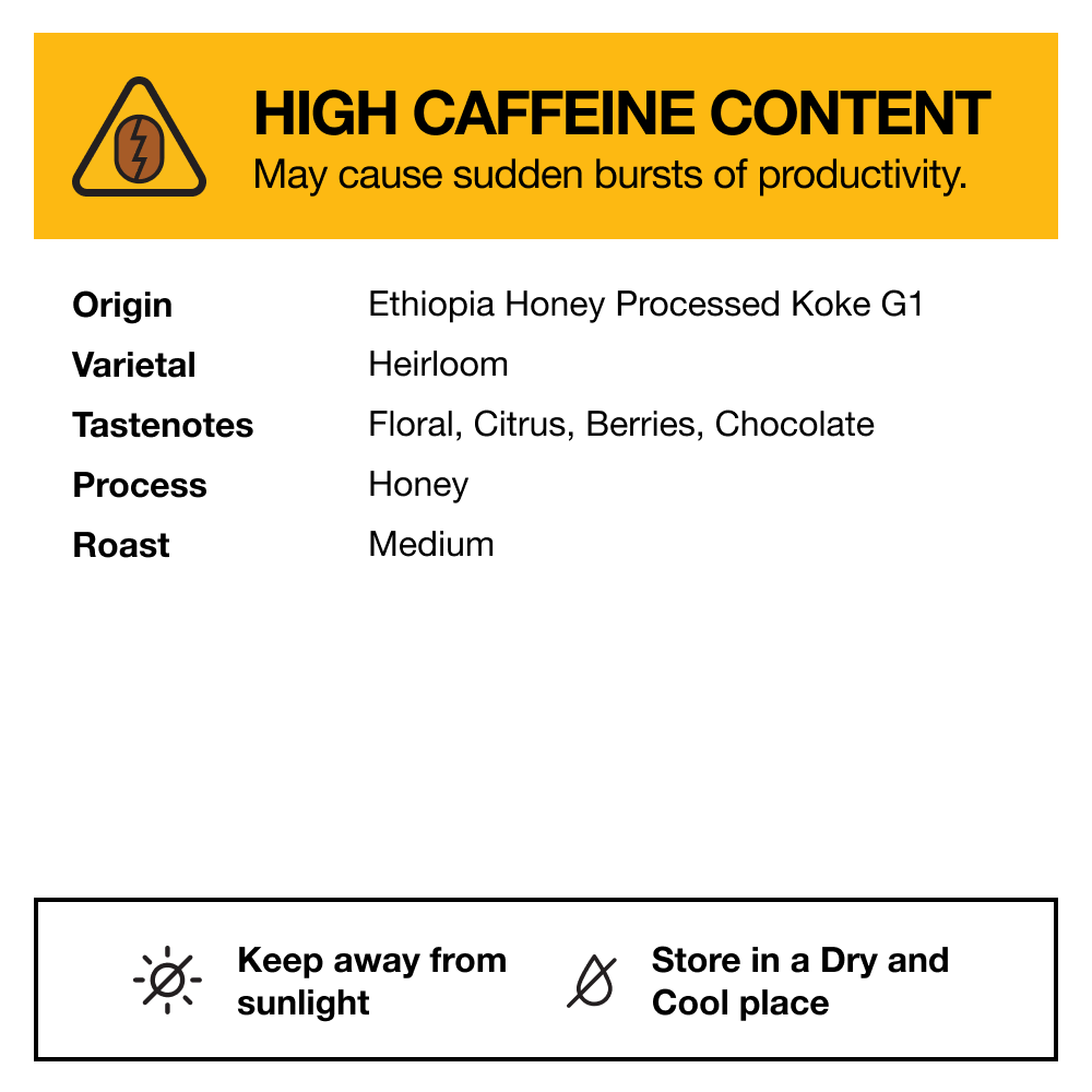 Ethiopia Yirgacheffe Honey Koke G1